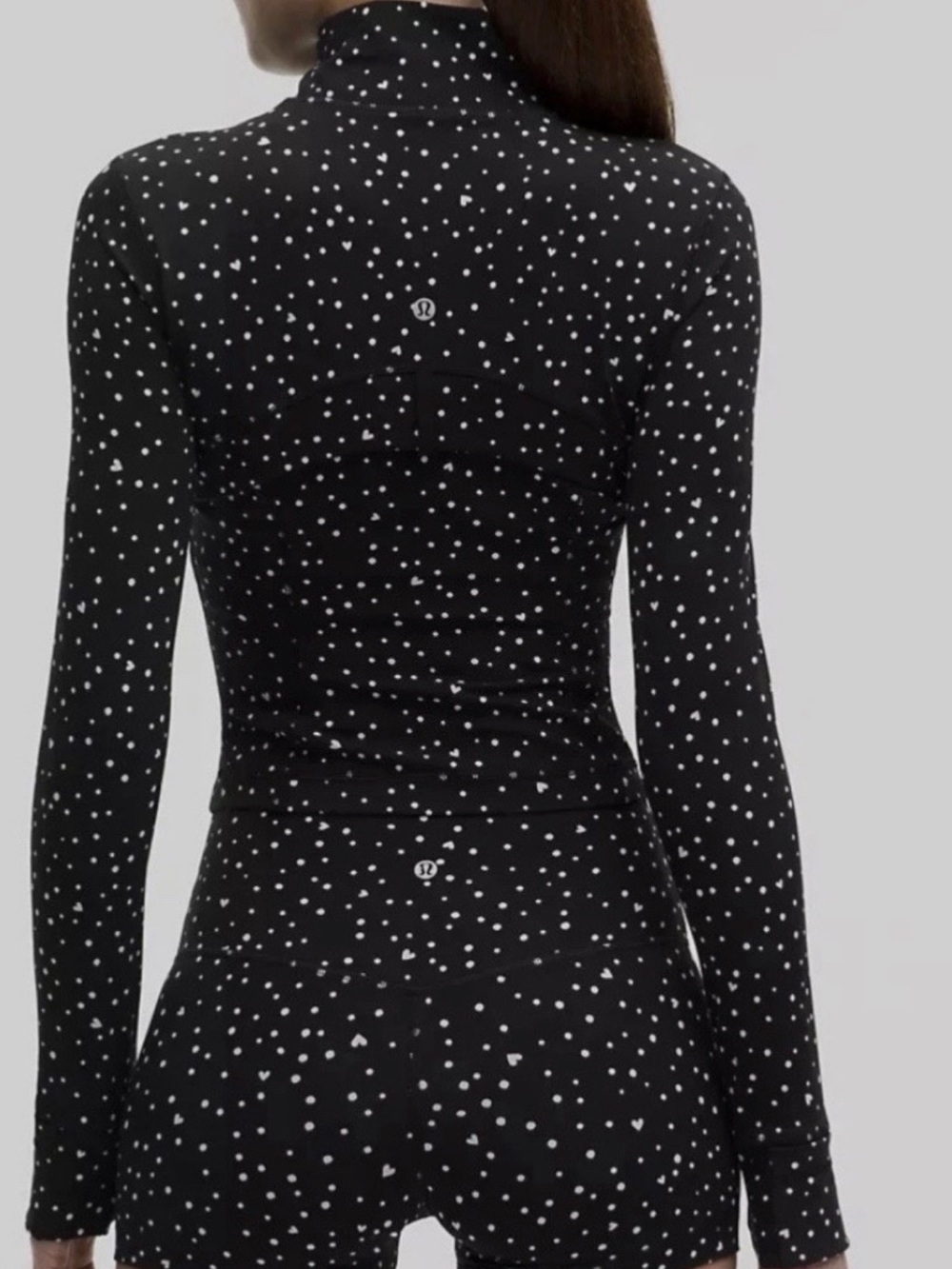 NWT lululemon athletica size 10 Black Heart Polka Dot Define Cropped Jacket - Picture 7 of 7